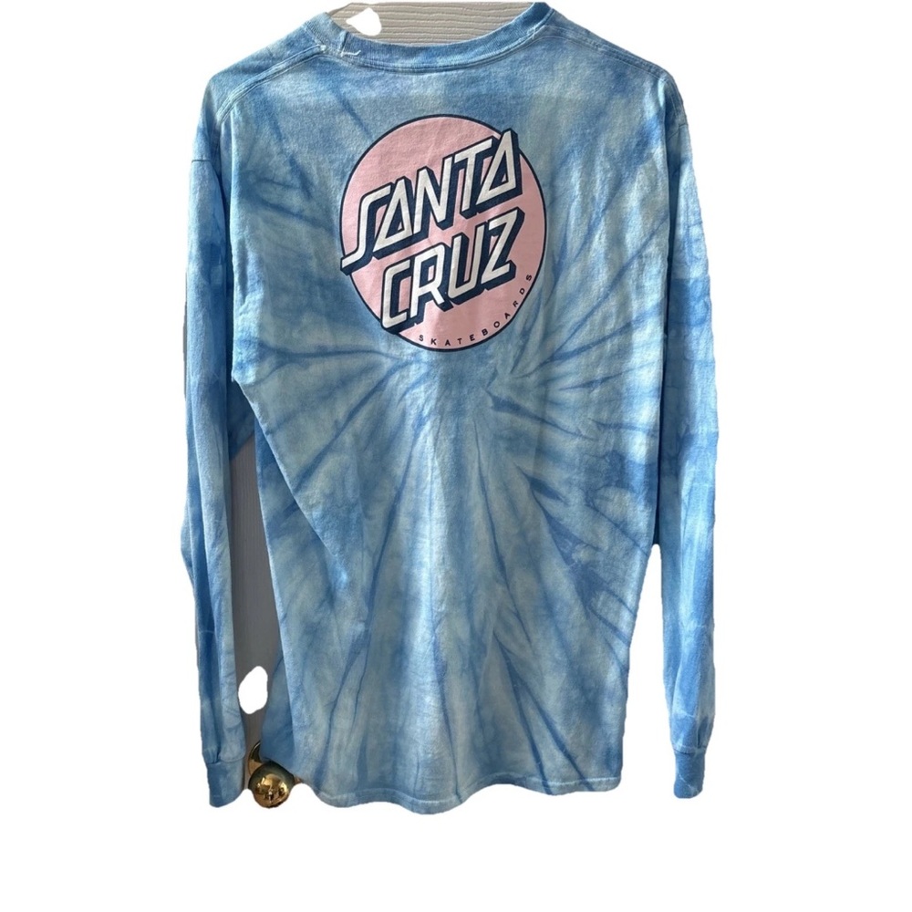 Santa Cruz Skateboards Medium Blue Tie-Dye Long Sleeve Shirt - Picture 2 of 9